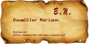 Baumüller Mariann névjegykártya