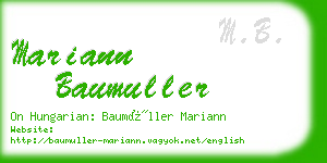 mariann baumuller business card